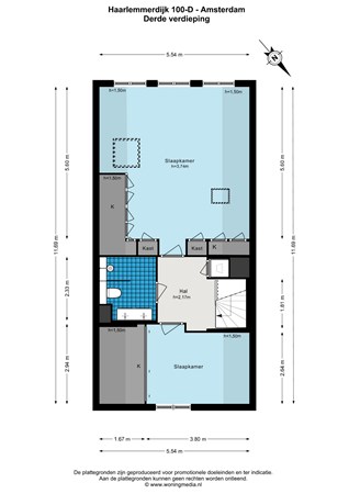 Floor plan - Haarlemmerdijk 100D, 1013 JG Amsterdam 